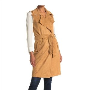 NWT ookie and lala faux suede trench vest